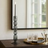 Decorative Bubble Taper Candle Holder for Home Decor - Contemporary Smoked Glass Candlestick Holder for Table Centerpieces - 2 of 4