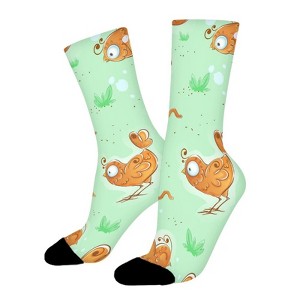 Orange Birds Women Printed Crew Socks Funny Funky Socks Soft Polyester Novelty Gifts for Artists Men - 1 of 1