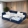 Mid-Century Full Size Storage Upholstered Tufted Bed Frame, Sofa Bed Frame with Comfortable Backrest and Armrests- Leovsnove - 2 of 4