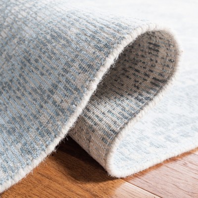 Handmade Gray Wool and Viscose Tufted Rectangular Rug, 3' x 5'