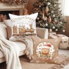 Christmas Throw Pillow Covers 18x18 Set of 4, Gingerbread Man House Pillow Cover, Brown - 3 of 4