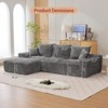 110'' Modular Sectional Sofa, L-Shaped Sofa with Deep Seats, Modern Convertible Chenille Couch with Ottomans,for Living Room, Bedroom - 3 of 4