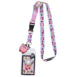 Lanyard With Id Holder Sets (purple+grey,2 Pack)- Flat Polyester Id Lanyard  With Retractable Badge Reel & Vinyl Name Badge Holder