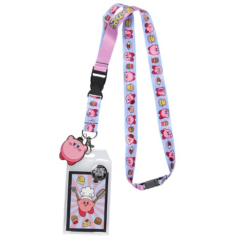 Kirby Pink Hero Reversible Id Lanyard Badge Holder With Rubber