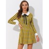 INSPIRE CHIC Women's Peter Pan Collar Fit and Flare Mini Plaid Tartan A Line Dresses - 2 of 4