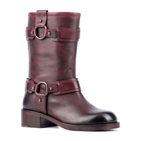 Burgundy mid calf boots online