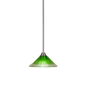 Toltec Lighting Paramount 1 - Light Pendant in  Brushed Nickel with 10" Kiwi Green Crystal Shade - 1 of 1