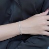 5.5 Carat Round Cut April - Cubic Zirconia - Birthstone Tennis Bracelet Eternity Design - White Gold Plating, Female, Adult - 4 of 4