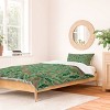 Deny Designs Twin/ Twin Extra Long Carriecantwell Winter Holiday Floral Duvet Cover and Pillow Sham Green - 2 of 4
