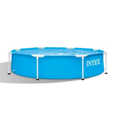 Intex 28205EH 8' X 20" Rust Resistant Durable Steel Metal Frame Outdoor Backyard Circular Swimming Pool with Reinforced Sidewalls (Pump Not Included)