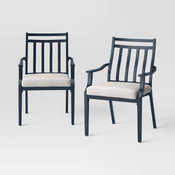 Fairmont 2pk Stationary Patio Dining Chairs, Outdoor Furniture - Linen - Threshold™