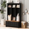 Modern Entryway Hall Tree With 3 Shelves And 3 Drawers,Hall Tree With Bench,Hall Tree With Storage For Hallway,Entryway,Living Room-Cuddlewood - 2 of 4