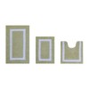 Hotel Bath Rug 100% Premium Cotton Tufted Weave Two Tone Reversible 3 Piece Bathroom Rug Set, Super Soft & Water Absorbent, Machine Washable Bathmat - 2 of 4