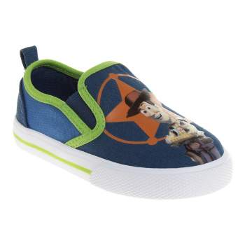 Toy Story Kids Casual No Lace Shoes - Buzz Lightyear Sheriff Woody Low top Canvas Slip-on Tennis Boys Sneakers (Size 5-12 Toddler - Little Kid)