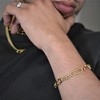 Slate by Rebl Paperclip Bead Accent Chain Bracelet  18K Gold Plated Stainless Steel - 2 of 2