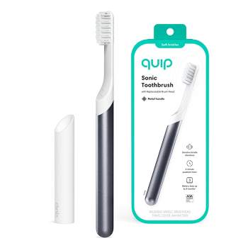 quip Sonic Electric Toothbrush - Metal | Timer + Travel Case/Mount
