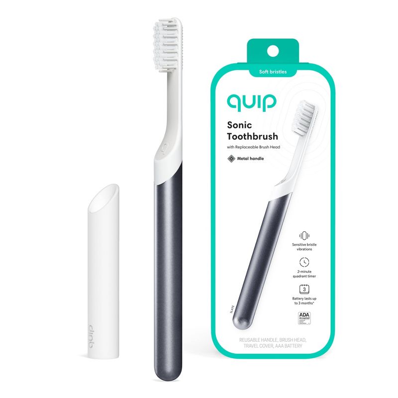 quip Sonic Electric Toothbrush - Metal | Timer + Travel Case/Mount, 1 of 17