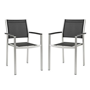 Modway Shore Dining Chair Outdoor Patio Aluminum Set of 2 - 1 of 4
