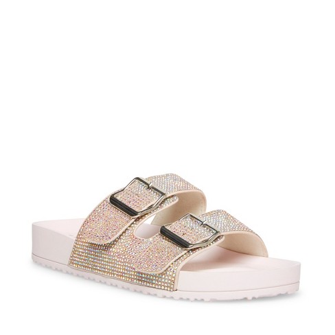 Madden Girls Teddy r Slide on Women s Footbed Sandal Blush Multi