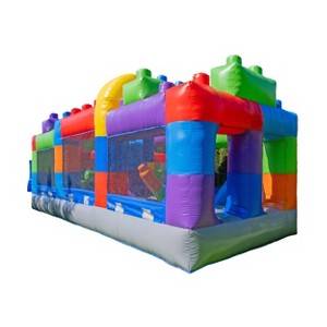 Herokiddo Block Party 20’ Inflatable Obstacle Course Commercial Grade PVC, Fun Backyard Challenge for Kids and Adults - 1 of 4