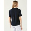 INSPIRE CHIC Women's V Neck Short Sleeve Chiffon Blouse - 4 of 4