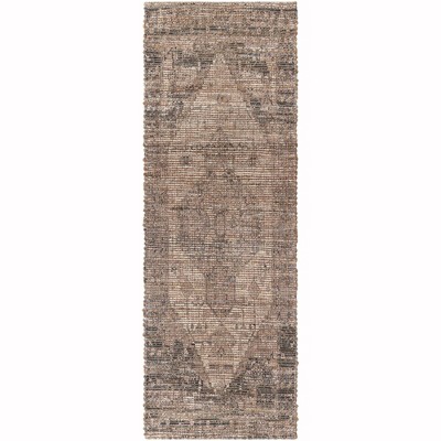 Elegant Natural Chenille Jute 2' 2" x 6' 1" Runner Rug - Handwoven & Reversible