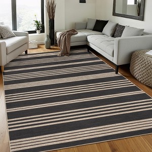 Outdoor Rug Living Room Area Rug Easy Jute Rug for Bedroom Modern Stripes Classroom Rugs Stain Resistant Indoor Outdoor Area Rug for Dining Room - 1 of 4