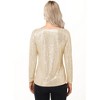 Anna-Kaci Women's Long Sleeve Sequin Top with Crew Neck and Fitted Silhouette - 4 of 4