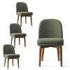 Modern Dining Chairs Set of 4, Upholstered Accent Side Chairs with Double Cushion Seat and Walnut-Finish Solid Wood Legs-Tanpinhause - 2 of 4