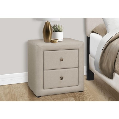 NicBex Contemporary Nightstand Upholstered Bedside Table with Metal Handles Elegant End Table for Bedroom, Living Room