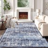 Machine Washable Area Rugs Ultra Thin Traditional Throw Rugs  Non Slip Foldable  Oriental Distressed Floor Cover Stain Resistant Indoor Carpet - 4 of 4