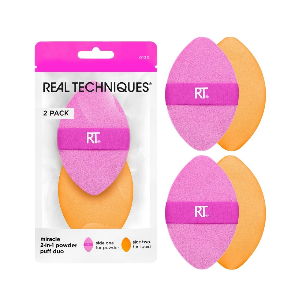 Photos - Other Cosmetics Real Techniques Miracle 2-in-1 Makeup Powder Puff Duo 