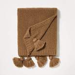 Knit Throw with Pom Tassels Throw Blanket - Threshold™ designed with Studio McGee