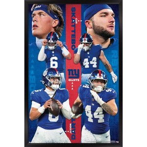 Trends International NFL New York Giants - Jaxson Dart & Cam Skattebo 25 Framed Wall Poster Prints - 1 of 4