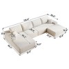135" Cloud Plush Corduroy U-Shaped Sectional Sofa with Left Chaise & Ottoman - 3 of 4