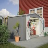 10' x 8' Metal Outdoor Storage Shed, All-Weather Yard Tool Shed with Lockable Doors for Patio, Garden or Backyard – Cuddlewood - 3 of 4