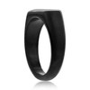 Metallo Stainless Steel Rectangle Wood Inlay Ring - Black Plated - Available Sizes:  9 ,  13 ,  12 ,  11 ,  10 - 2 of 3