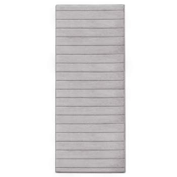 24"x58" MICRODRY Ultra Absorbent CoreTex Quilted Memory Foam Bath Mat/Runner with Skid Resistant Base Light Gray