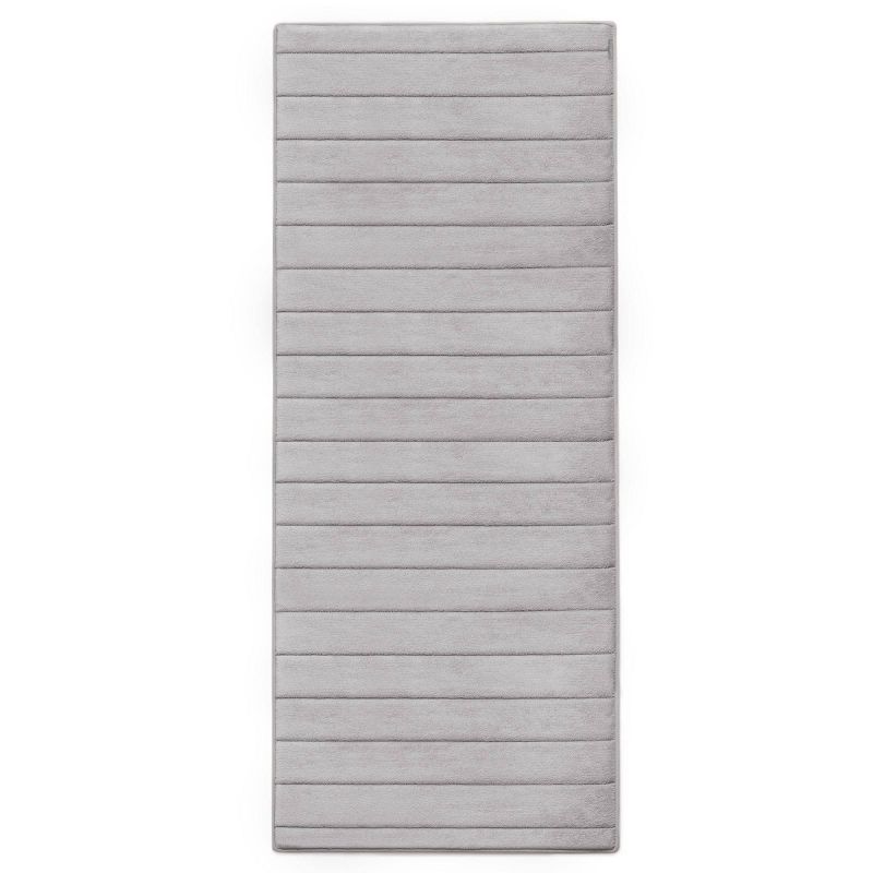 24&#34;x58&#34; MICRODRY Ultra Absorbent CoreTex Quilted Memory Foam Bath Mat/Runner with Skid Resistant Base Light Gray, 1 of 7