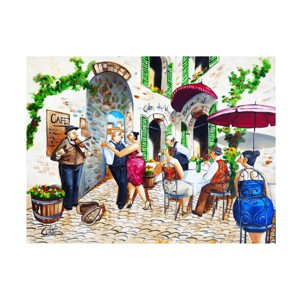 Trademark Fine Art - Ronald West Corner Cafe at Cafe da Vinci Canvas Art - 1 of 4