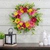 Northlight Chrysanthemum, Berries and Daisy Floral Spring Wreath - 23" - Red and Yellow - image 2 of 4