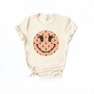 Simply Sage Market Women's Smiley Face Peaches Short Sleeve Graphic Tee - 1 of 2