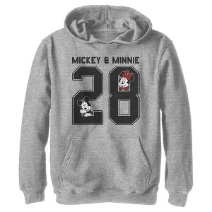 Boy's Disney Mickey & Minnie Jersey Pull Over Hoodie - 1 of 4