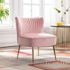 WestinTrends Phoebe Upholstered Tufted Velvet Accent Chair With Metal Leg - 2 of 4