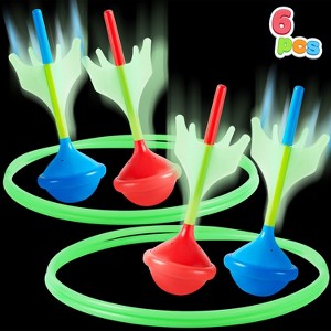 Joyfy 6 Pcs Glow In The Dark Lawn Darts Set, Outdoor Games For Kids Adults Family Outside Activity Toys For Lawn Camping Beach Yard Throwing Games - 1 of 4