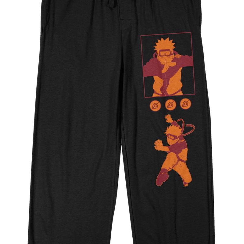 Naruto Shippuden Men's Black Pajama Bottoms, 2 of 4