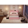 Kids Upholstered Bed Frame with Bookcase Headboard & 2 Storage Drawers, No Box Spring Needed, Easy Assembly - 4 of 4