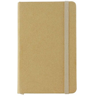 JAM Paper Hardcover Notebook w/Elastic Small Journal 3 3/4x5 5/8 Brown Kraft 340526603