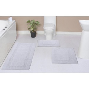 Set of 3 Classy Bathmat Collection White Cotton Tufted Bath Rug - Home Weavers - 1 of 4