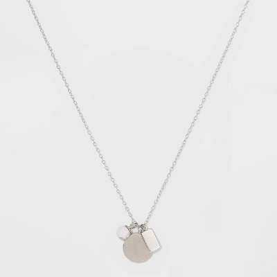 Sterling Silver Howlite Ball Disc and Bar Cluster Chain Necklace - Universal Thread™ Silver